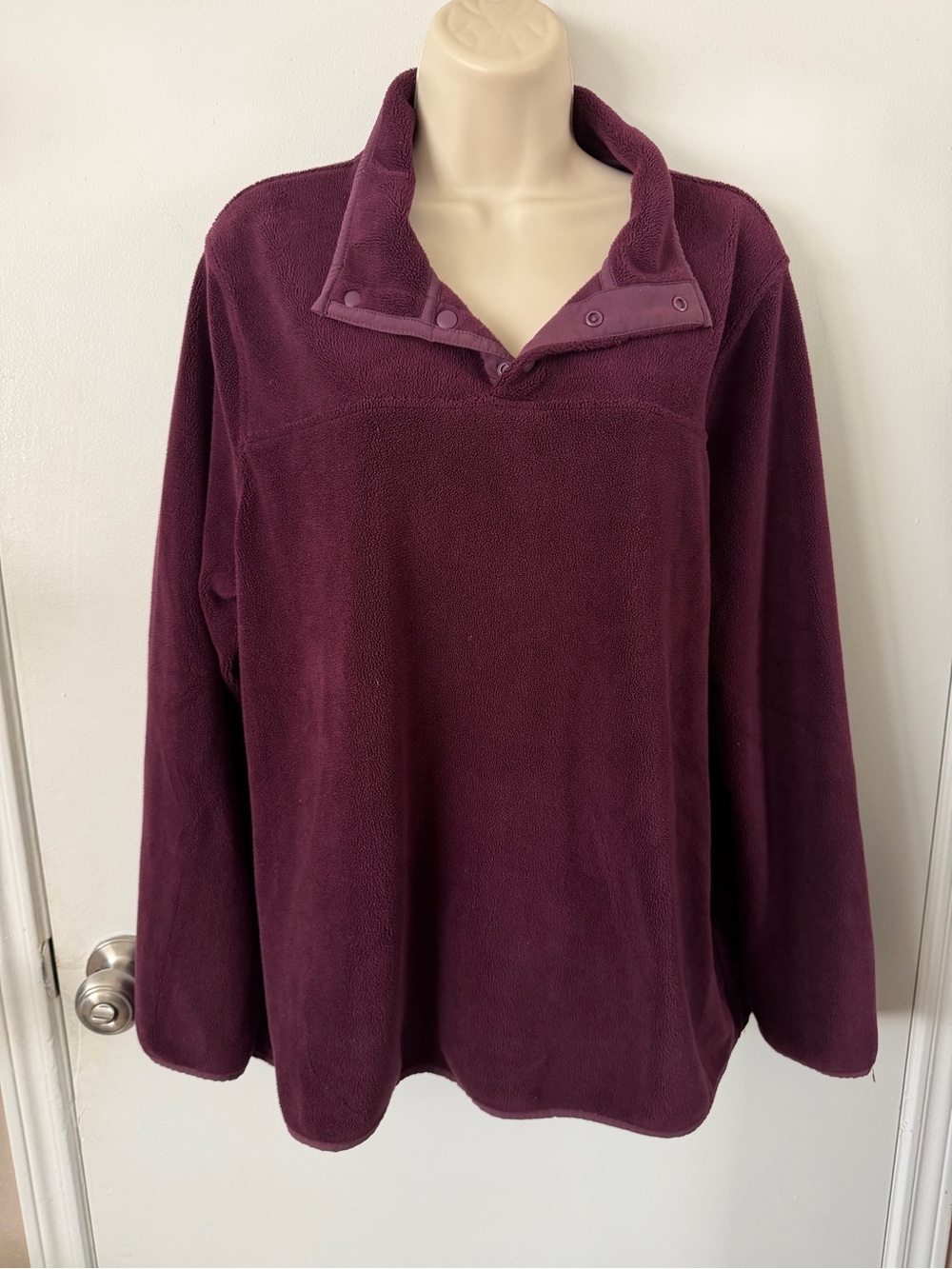 Plush Fleece Sweater - Plum - L